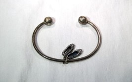 Vintage Sterling Silver Ball Tip Taxco Mexico Slippers Cuff Bracelet K879 - £38.15 GBP