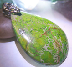 Earth Energies Spell Witch 925 Silver Green Agate Necklace Earth CASSIA4 Albina - £25.31 GBP