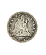 1877-CC 25C Silver Seated Liberty Quarter Fine (F) Condition, Natural Color - $203.09 CAD