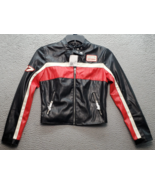 FOREVER 21 Cropped Moto Sport Jacket Womens Small Multi Leather Lined Fu... - $29.30