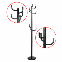 Metal Coat Rack Hat Stand Tree Hanger Hall Umbrella Holder Hooks Black - $93.99