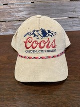 Coors Banquet Hat Corduroy Snapback Golden Colorado Khaki Tan Vintage Style - $24.74