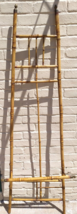 1900s 6&#39; Burnt Bamboo Painter&#39;s Easel Display Photo Art Stand Chinoiserie Finial - £155.69 GBP