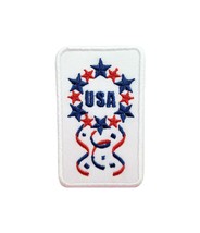 Patriotic American 4th Fourth of July USA Embroidered Iron On Patch 1.8&quot; x 3&quot; - £4.70 GBP