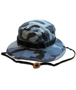 NWOT MADE IN USA ICE BLUE MILITARY BLUE CAMO BOONIE HAT SIZE MEDIUM - €19,69 EUR