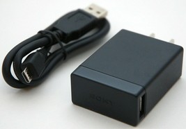 Original Sony Xperia Tl EP880 Ac Adapter &amp; Micro Usb Cable Black 5V 0.5A Charger - £6.39 GBP