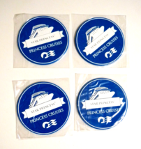 4 Princess Cruises Blue and White Star Princess Coasters Sea Witch Logo NEW - £15.78 GBP