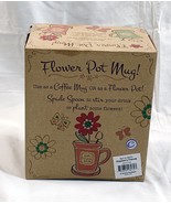 Flower Pot Coffee Mug Forever Friends 14oz Let Your Heart Rejoice Spoon ... - £18.46 GBP