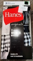 Hanes Originals ~ 3-Pair Men&#39;s Woven Boxers Cotton Blend Multicolor ~ L - $21.77