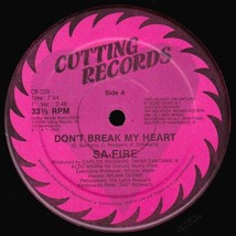 1986 Cutting Record Sa Fire Don&#39;t Break My Dub Heart Dj Mix Electronic Freestyle - £14.84 GBP