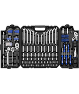 240 Pc Mechanics Tool Set SAE Metric Sockets Wrenches with Storage Toolbox - $121.86