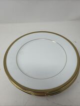 4X Charter Club Dinner Plates Grand Buffet Set of 3 Gold 9.5/8" White Po... - $47.49