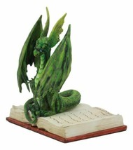 Amy Brown Fantasy Green Rune Book Dragon Of Bibliography Figurine Decor Statue - £43.94 GBP