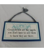 Moywaywa Quote Good Friends are Like Angels Navy Wood Wall Plaque 11&quot;x6&quot;... - £7.66 GBP