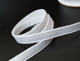 3/8&quot; 10mm wide 5-50yds Raw White w/ Silver Metallic 1 sided Elastic Band... - $5.99+