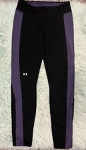 Under Armour Womens Medium Heat Gear Cropped Capri Gym Leggings Black Pu... - $19.80