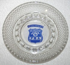 Vintage 60s-70s Suffolk County New York Police Pba Glass Ashtray Long Island Ny - £99.55 GBP