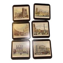6 Pimpernel Coasters in Box 19th Century London Vintage - $15.81