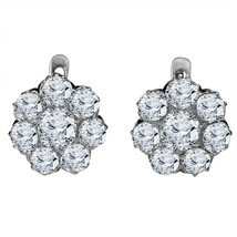 14K White Gold Plated 1.50Ct Round Cut Simulated Diamond Antique Stud Earrings - £77.38 GBP