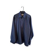 Vizoni Uomo Men’s XL Dress Shirt – 100% Silk – Navy Blue Check Pattern –... - $37.87 CAD