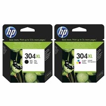 NEW ORIGINAL HP INK CARTRIDGE 304XL BLACK + HP 304 XL TRI-COLOUR - £72.86 GBP
