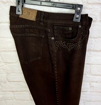 LRL Lauren Jeans Womens 10P Bootcut Stretch Western Brown Studded Petite 31x29 - £7.73 GBP