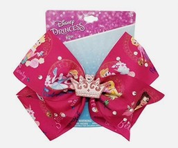 Disney Princess Hair Bow, Belle-Aurora-Cinderella-Rapunzel, With Crown A... - £11.95 GBP
