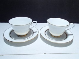 Pair of Oxford Bone China Cups &amp; Saucers in the Andover patrn ~~ nice ones - £7.96 GBP
