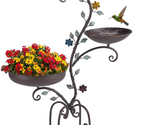 Bird Baths for Outdoors, 3-In-1Bird Bath with Feeder and Planter, Metal ... - $86.85