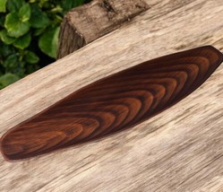 Cali Pottery MCM Wood Grain Look Canoe Dish Console Vintage Brown Decor ... - £13.19 GBP