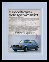 ORIGINAL Vintage 1984 Volkswagen Wolfsburg Rabbit 11x14 Framed Advertise... - £27.60 GBP