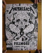 Metallica Poster Fillmore Dec 2011 San Francisco Black White Skull - €234,83 EUR