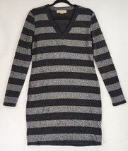 Michael Kors Dress Womens Small Gray Silver Striped Wool Blend Holiday Mini - £31.14 GBP