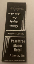 Vintage Matchbook Cover Matchcover Peachtree Manor Hotel Atlanta GA - £2.19 GBP
