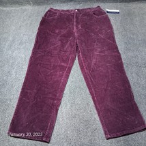NWT Sonoma Easy Fit Corduroy Pants Women Plus Size 20W Burgundy - $11.41