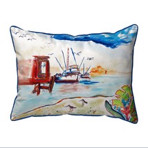 Betsy Drake Dock &amp; Shrimp Boat Extra Large Zippered Pillow 20x24 - £63.30 GBP