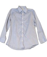 Charles Tyrwhitt Slim Fit Cotton Collared Shirt Blue Yellow Sz 16/33 Non... - £23.55 GBP