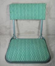 Vintage Portable Toddler Booster Seat Green Pattern Vinyl Folding Child ... - $16.78