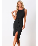 Joie Sleeveless Twist Front Wrap Waist High Low Hem Split Midi Dress Size S - $664.56 MXN