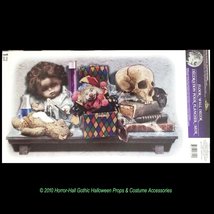 Gothic Horror Laboratory Skull Doll Toys Haunted House Halloween Sticker Cling - £2.36 GBP