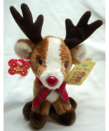 VINTAGE Russ Luv Pets ROSCOE THE RED NOSED REINDEER 9&quot; Plush STUFFED ANI... - $633.47 MXN