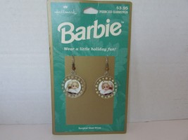 1996 Mattel Barbie Accessories Pierced Earrings with Barbie Photo Hallmark - $7.87