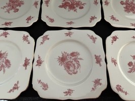Antique set 6 hand painted Pastry Plates Hutschenreuther, marked bottom - $44.55