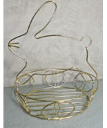 Homco Large Gold Tone Brass Easter Basket Hopping Bunny and Easter Eggs ... - $9.85