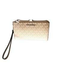 Michael Kors Jet Set Travel Large Double Zip Wristlet Clutch Husk MK Log... - $66.46