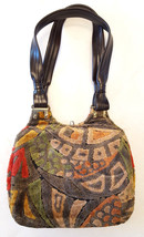 Vintage Fuzzy Handbag Purse-Multi Color-Clasp-Handels-Supreme-Hippie  - $24.30