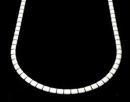 Vintage Sterling Silver Domed Omega Chain Necklace 4mm 16in 17g Mint Canada - £18.34 GBP