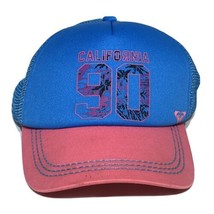 Roxy California 90 Blue &amp; Pink Retro Snapback Hat Cap - £4.68 GBP