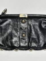 Jimmy Choo Purse Patent Leather Crinkled Zulu Grommet Embellished Zip Cl... - $142.04