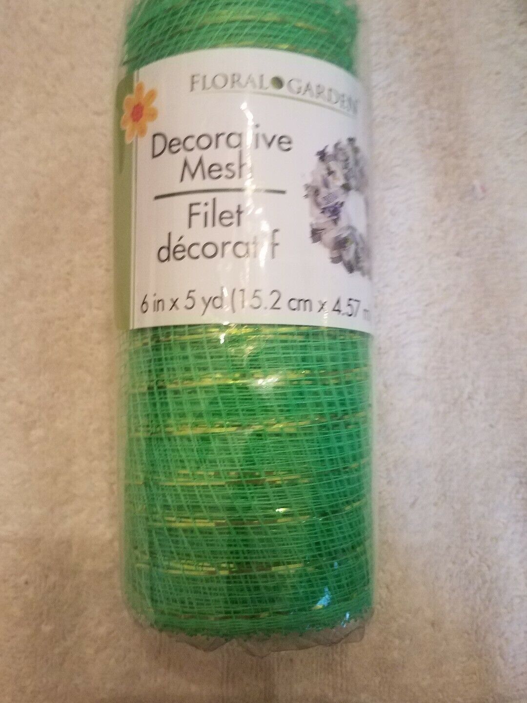 New Deco Mesh Green 6 in x 5 yds holiday team sports Christmas Spring - $11.76